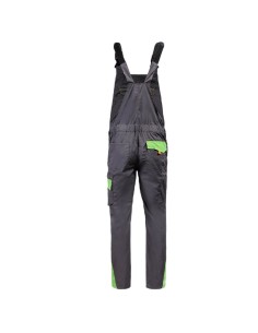 Pantaloni cu pieptar, de lucru, pentru vara, Prisma Light Stretch, Grey/Green 2