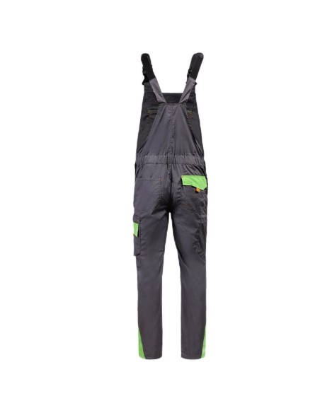 Pantaloni cu pieptar, de lucru, pentru vara, Prisma Light Stretch, Grey/Green