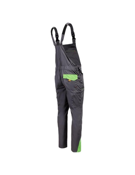 Pantaloni cu pieptar, de lucru, pentru vara, Prisma Light Stretch, Grey/Green