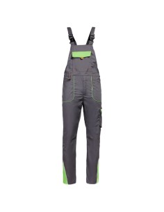 Pantaloni cu pieptar, de lucru, pentru vara, Prisma Light Stretch, Grey/Green