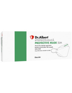 Semimască pliată, fără supapă, FFP2 - Dr.Albert Protective Mask Slim 2