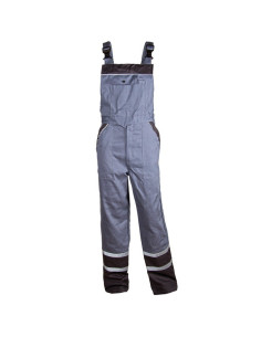 Pantaloni cu pieptar de vară, detalii reflectorizante, 240 g/mp, Collins Grey
