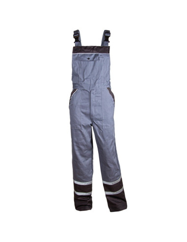 Pantaloni cu pieptar de vară, detalii reflectorizante, 240 g/mp, Collins Grey