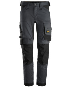 Pantaloni de lucru, stretch, Snickers Workwear, AllroundWork, 6341, Steel Grey/Black