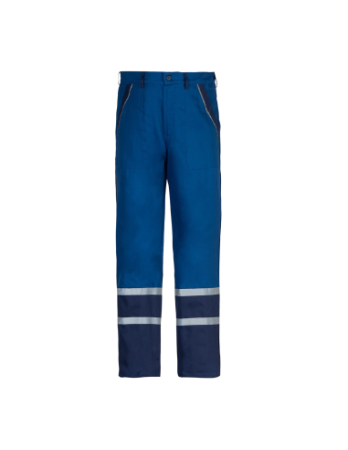 Pantaloni de lucru de vară, cu dungi reflectorizante, 100% bumbac, Collins Royal Blue