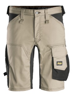 Pantaloni scurti de lucru, stretch, Snickers Workwear, 6143, Khaki/Black